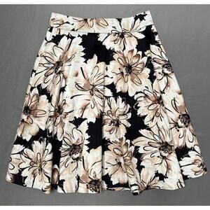 Amanda & Chelsea Women’s Floral Fit & Flare Skirt Knee Length Cotton Size 4